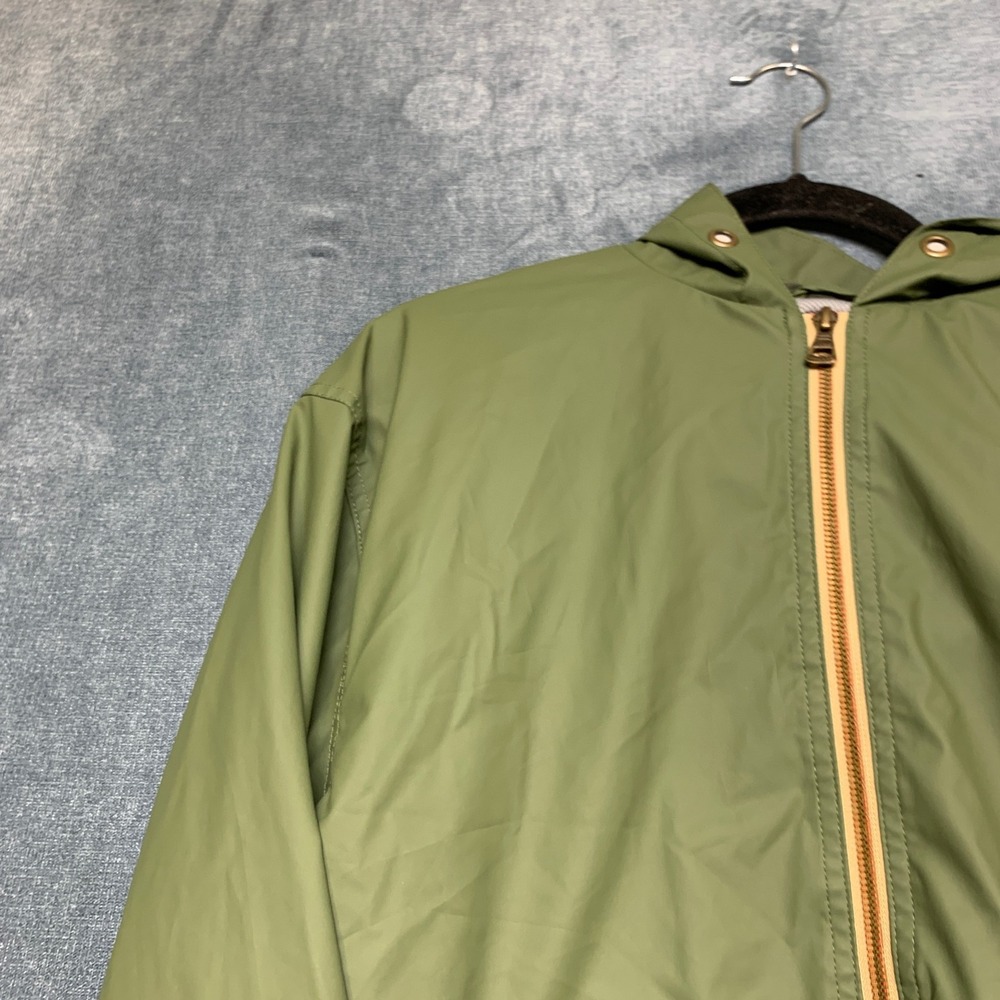 Weatherproof Vintage Hooded Rain Jacket Mens Medium Green Lined Full Zip Winter - Picture 5 of 13